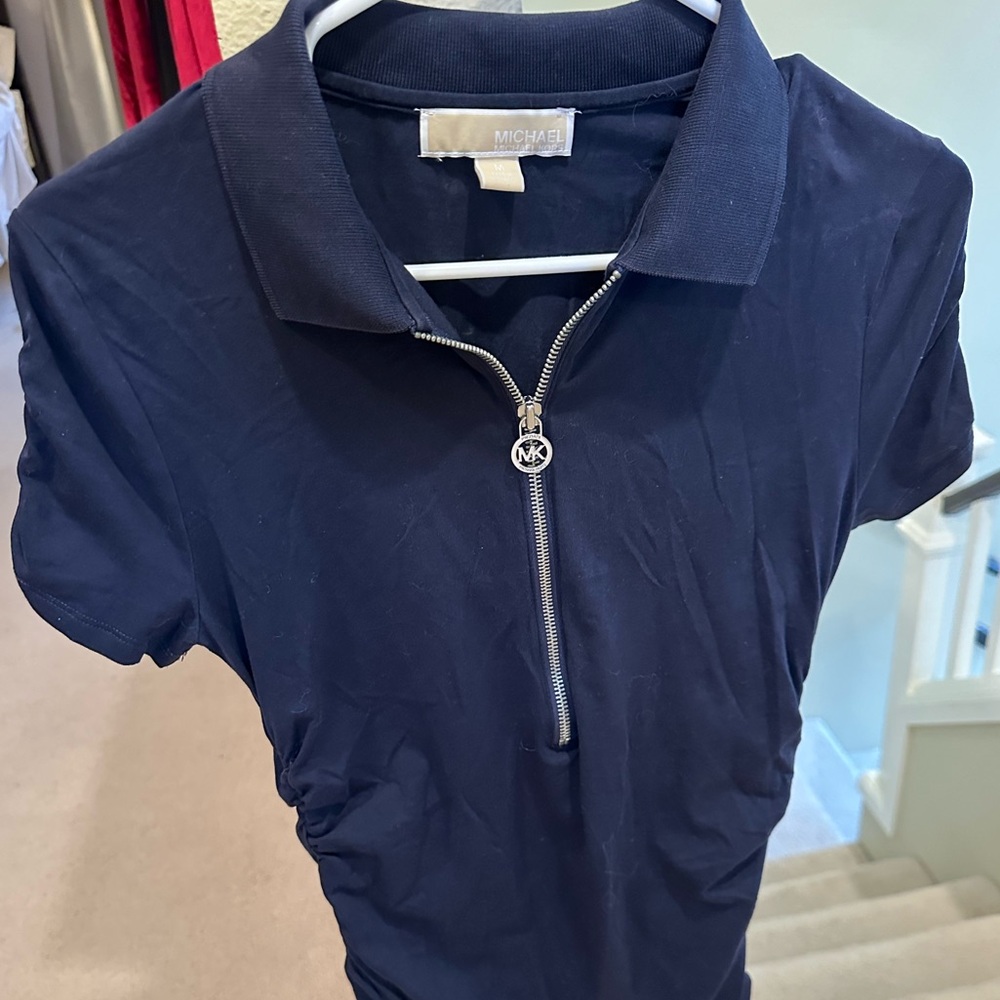 Michael Kors women’s 1/4 zip navy blue polo size M